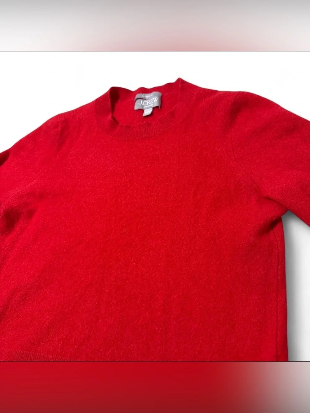 J.Crew 100% Cashmere Classic-Fit Crewneck Sweater - Red - Size S
